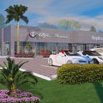 HLEVEL ARCHITECTURE-ALFA ROMEO DEALERSHIP NAPLES FLORIDA RENDERED FRONT VIEW