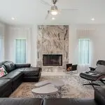 HLEVEL ARCHITECTURE MISSION DR REMODEL LIVING ROOM WITH VIEW OF FIRE PLACE